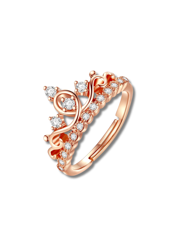 Anillo Corona Rosado Ajustable 11085