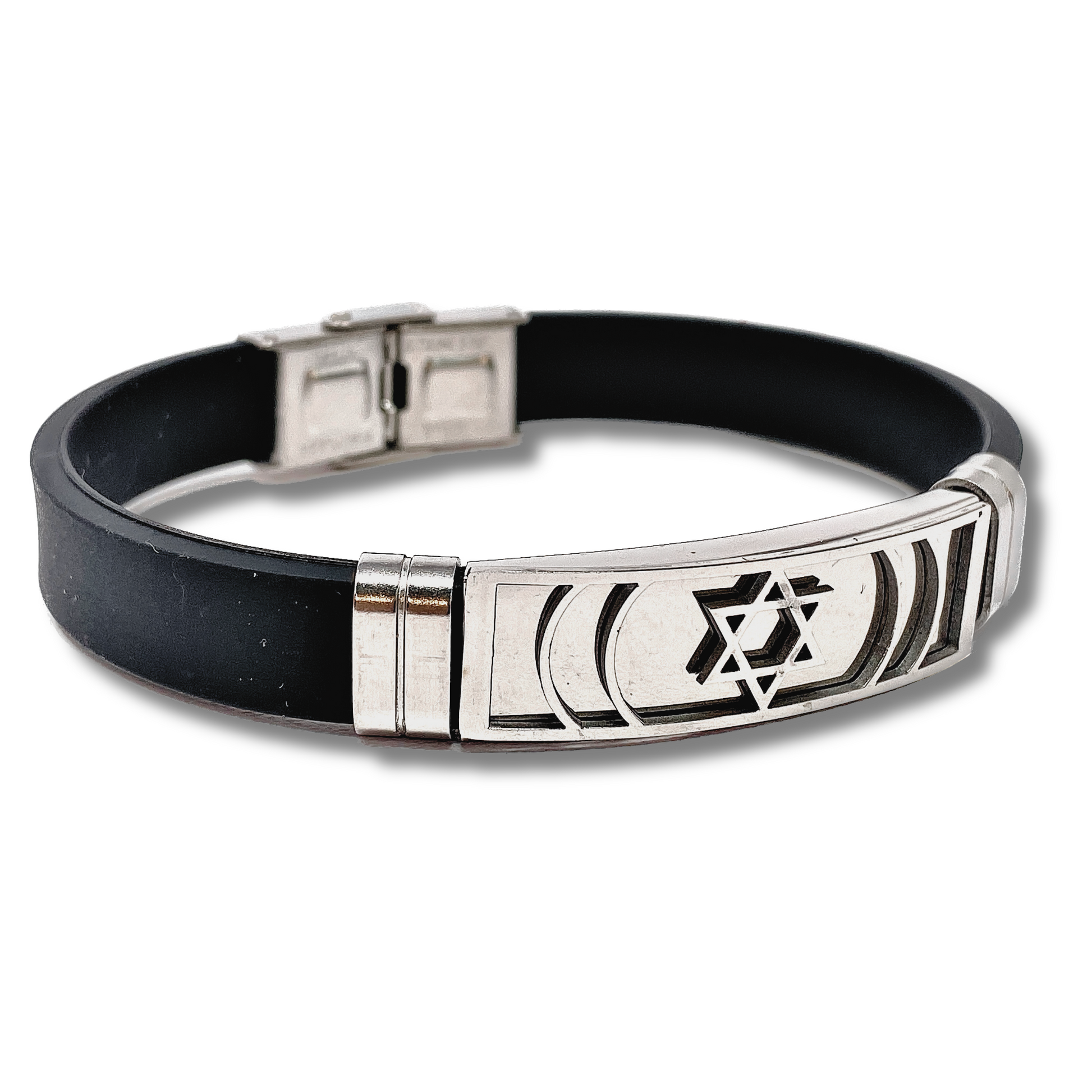 Brazalete silicon con placa maguen david 11264