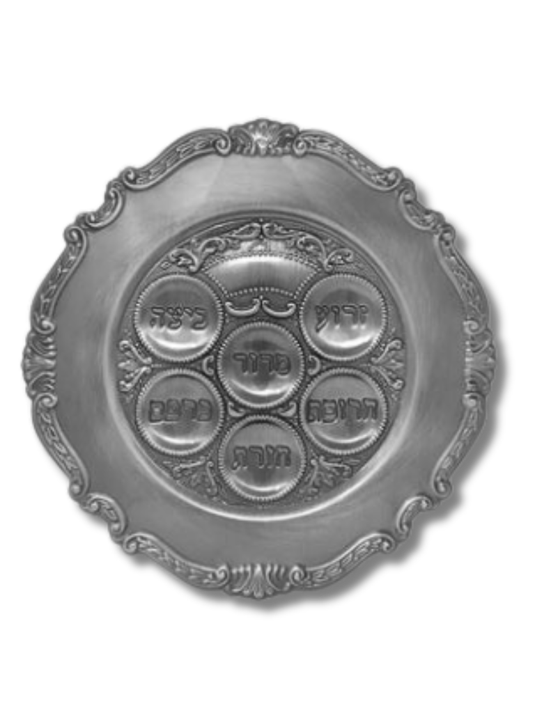 Platón Keara seder Pesaj de Pewter 12401