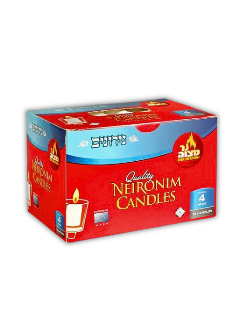 Velas Shabat 4 horas para vasos de cristal 72 piezas 26024