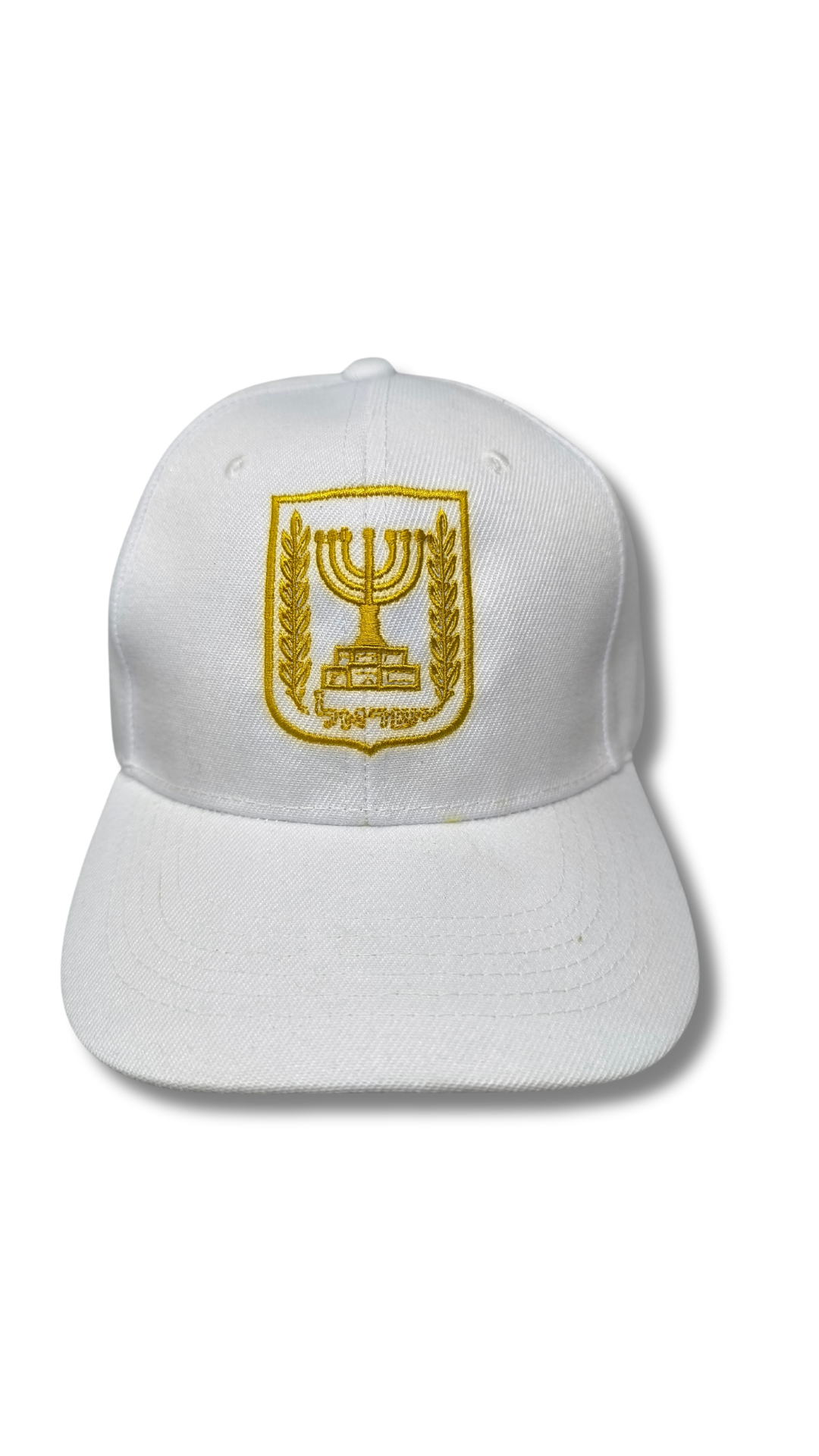 Gorra blanca Menora & Israel dorado 11523