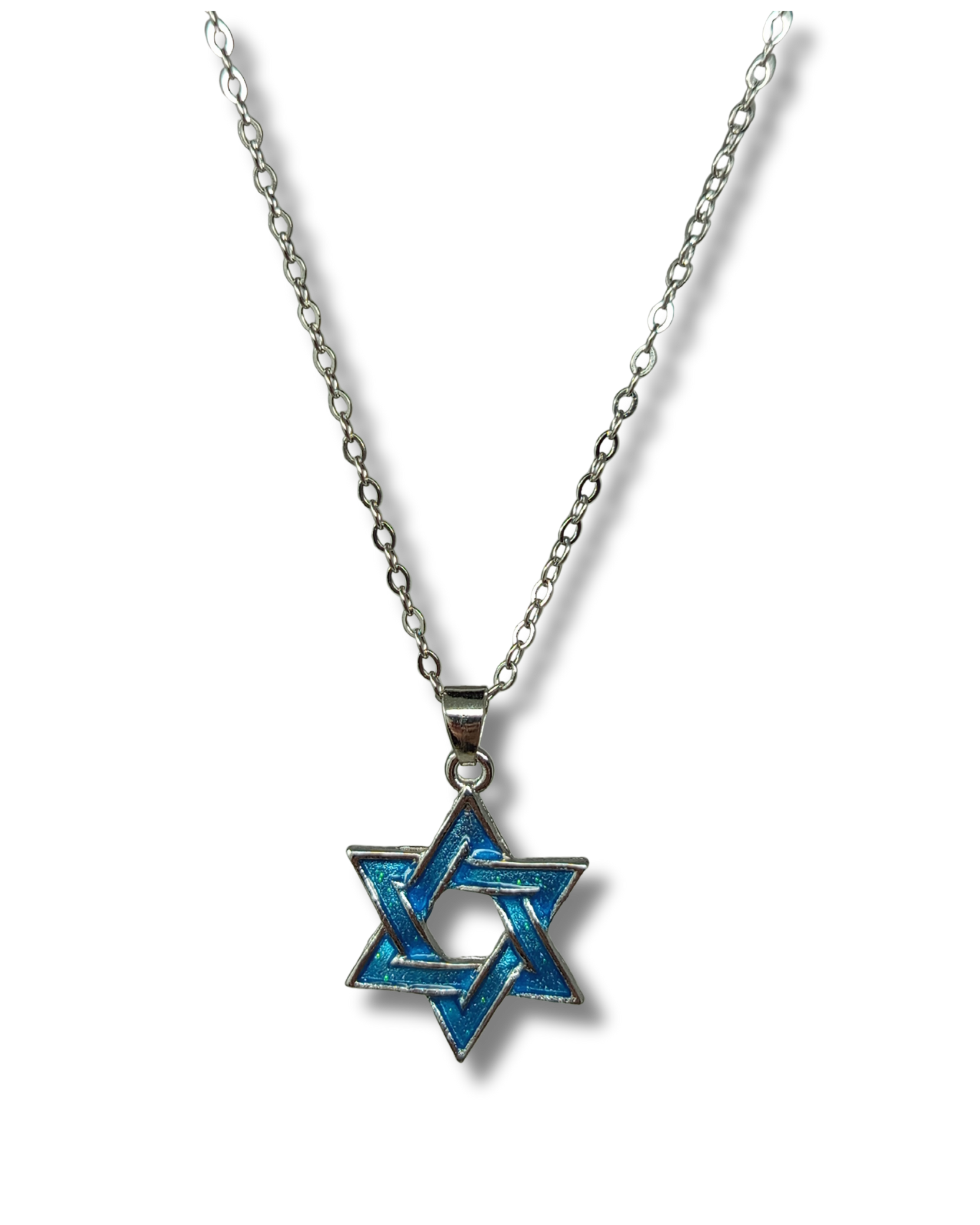 Collar Maguen david trenzado Turqueza 7060