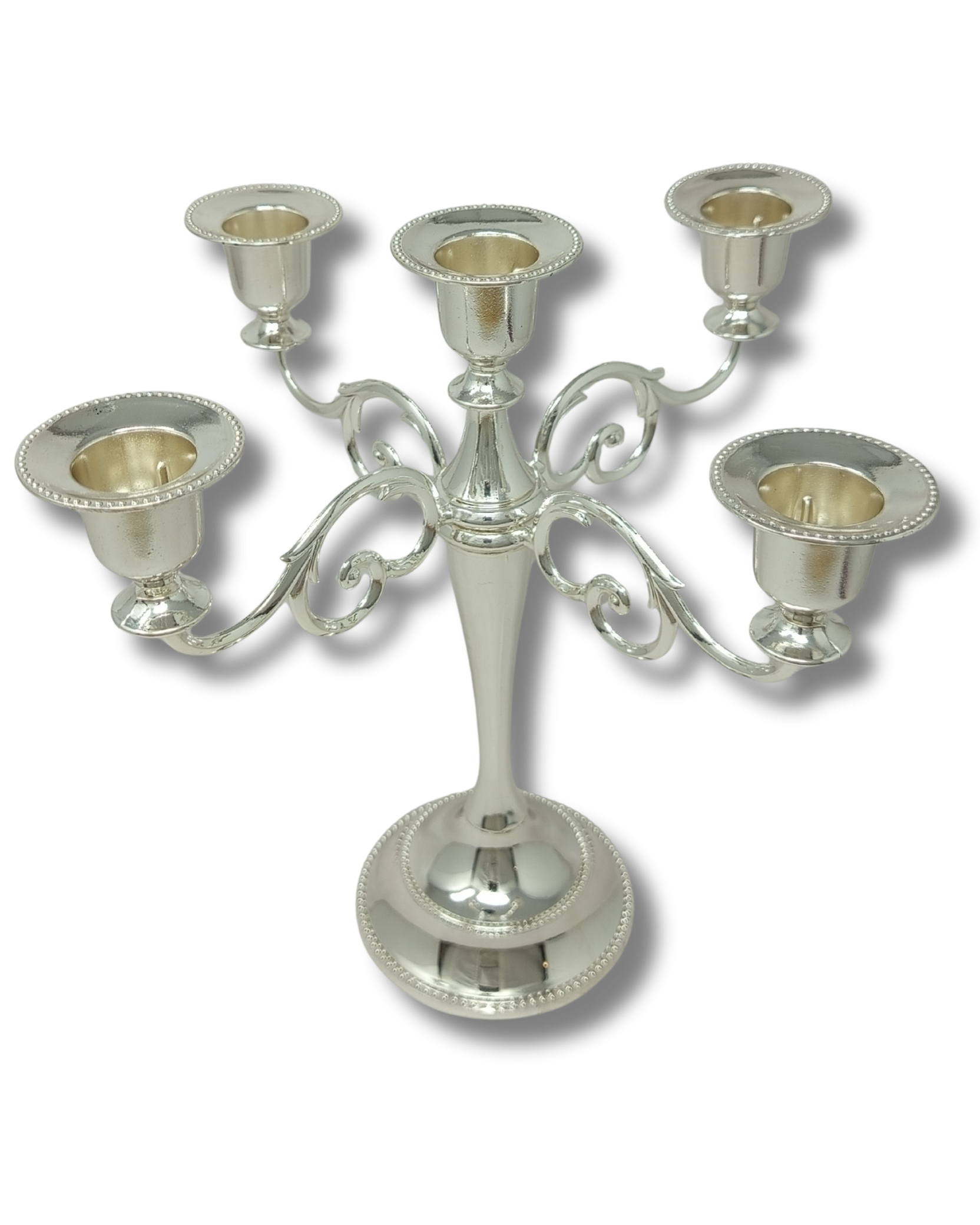 Candelabro Elegante para Shabat 5 brazos Plateado 12297