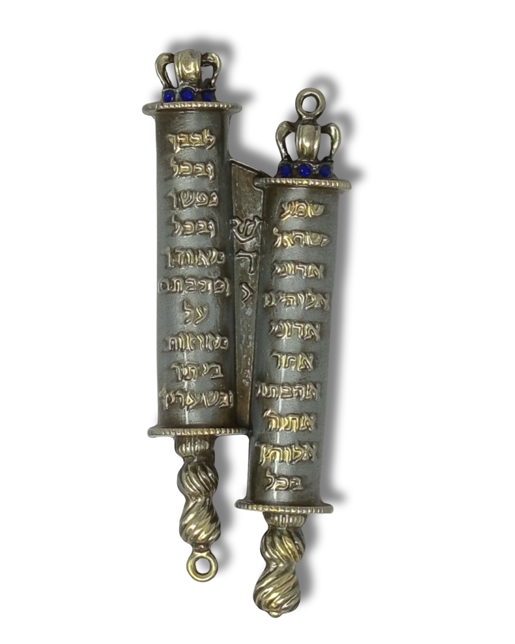 Mezuza sefer tora plateada y dorada 12280