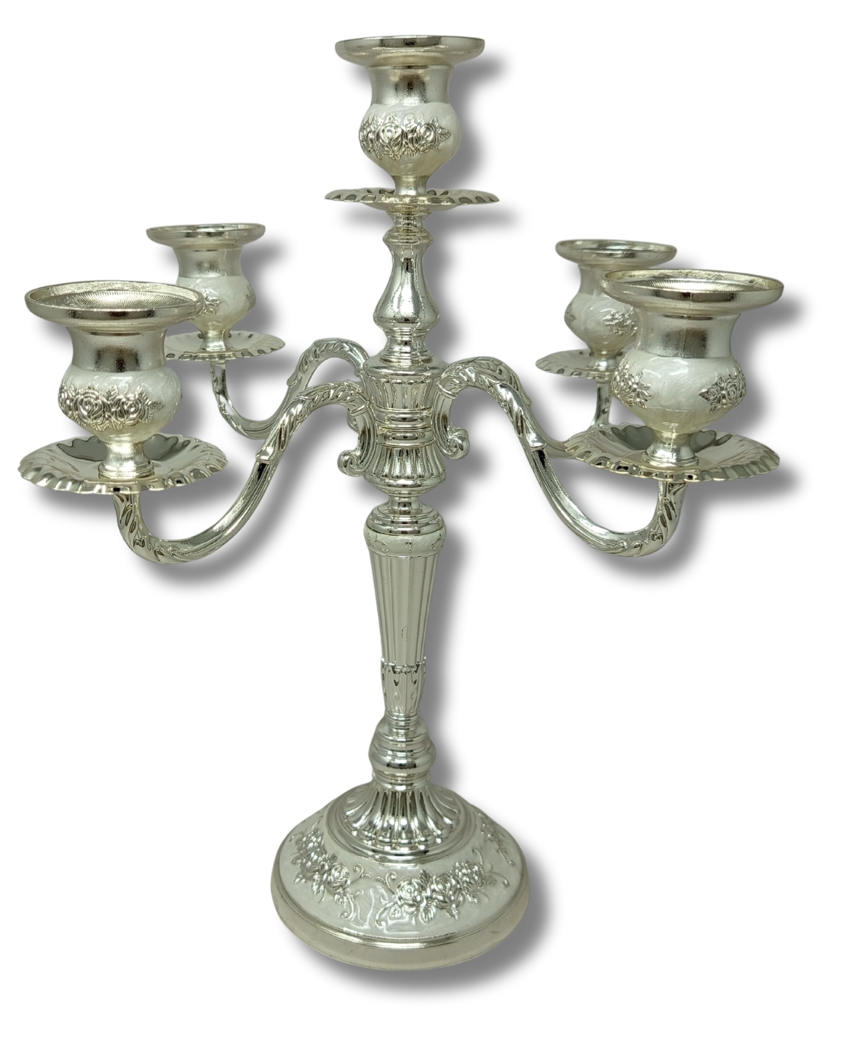 Candelabro Elegante para Shabat 5 brazos Plateado 12294