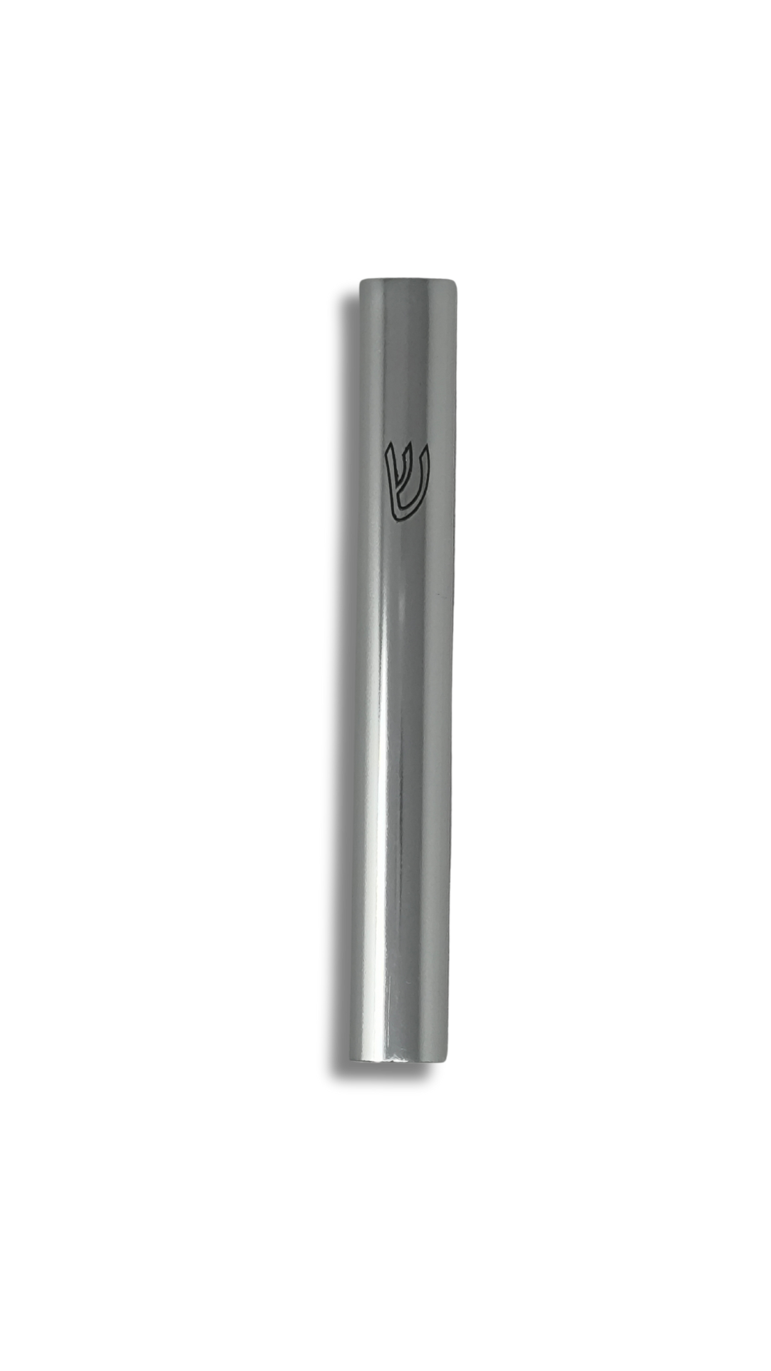 estuche para Mezuza Plateado con Shin grande brillante 10cm 29420