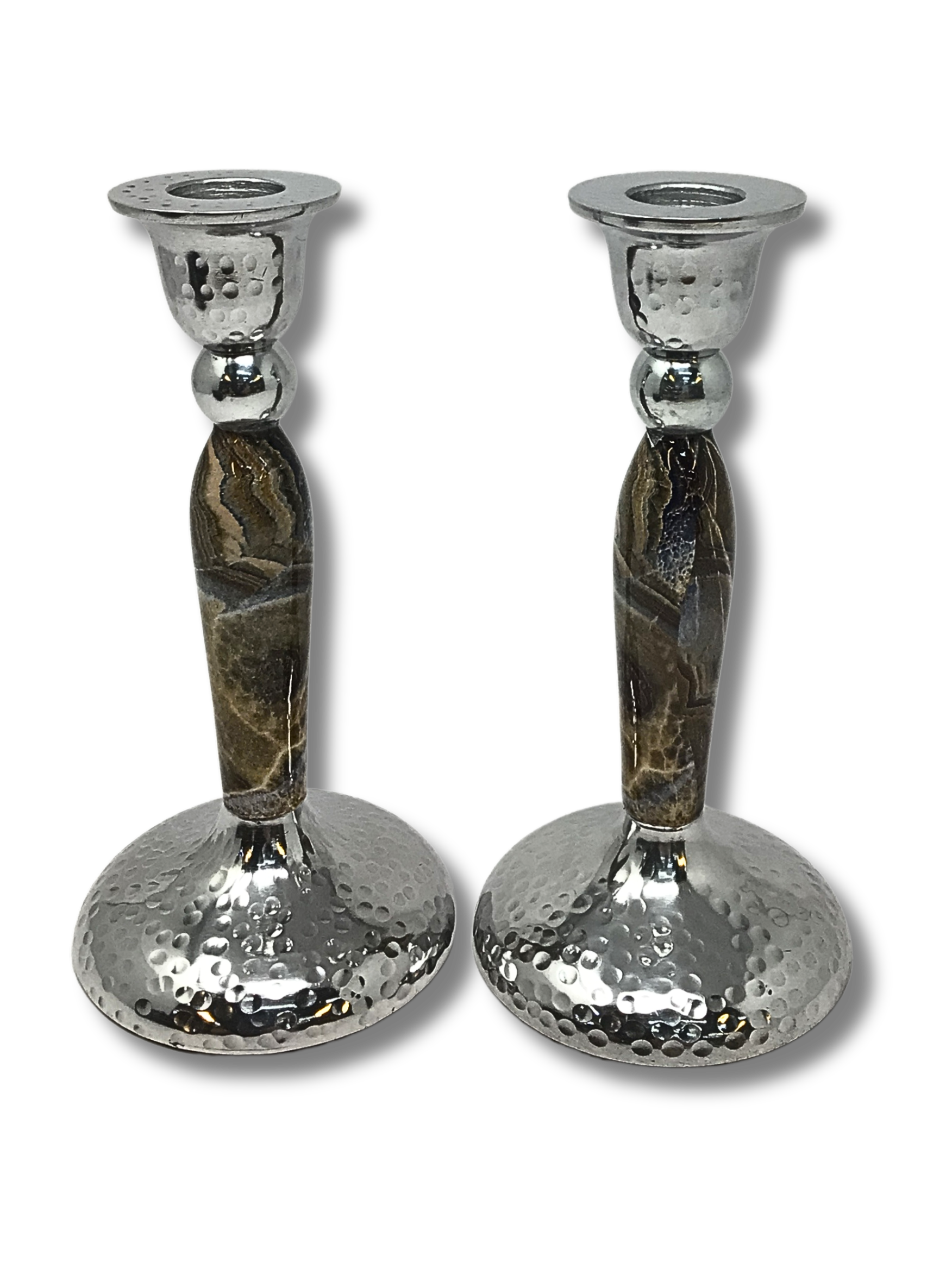 Candelabros estilo marmolizado cafe 62020
