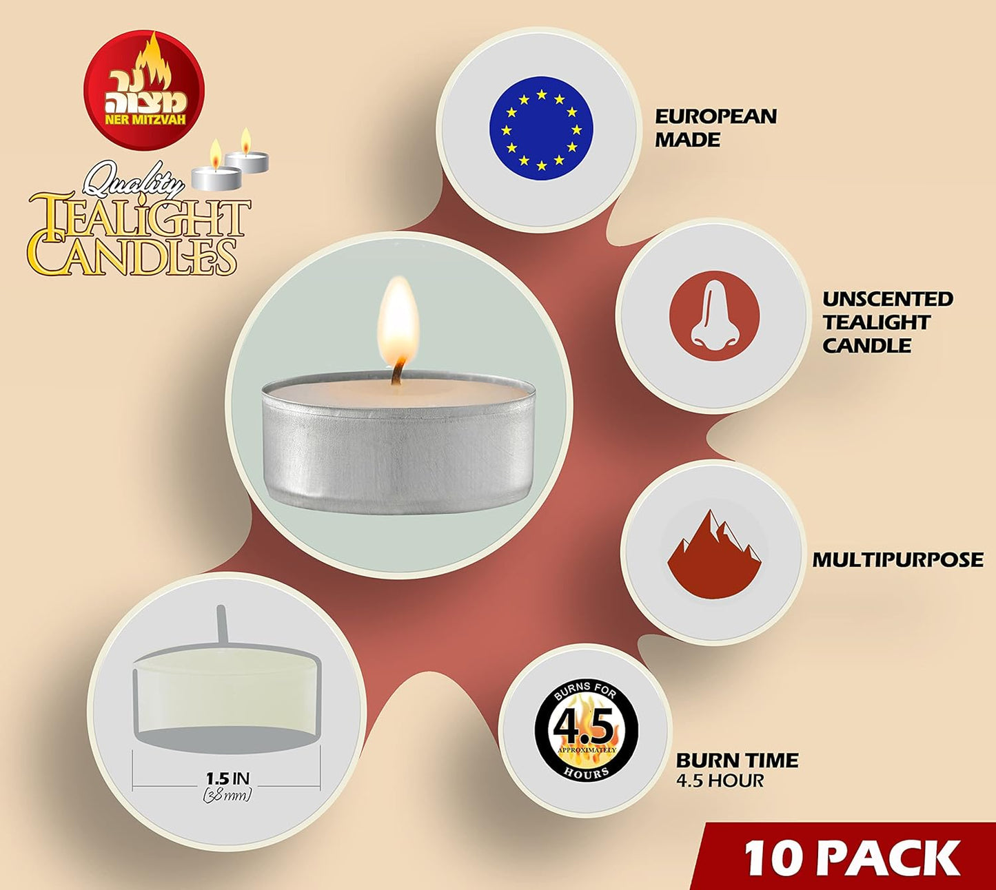 Velas tealight (paq. de 10) 28058