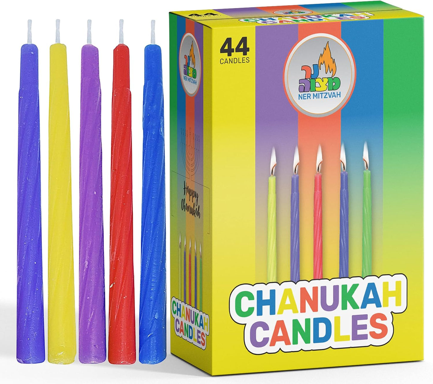 Colored Hanukkah candles 28001