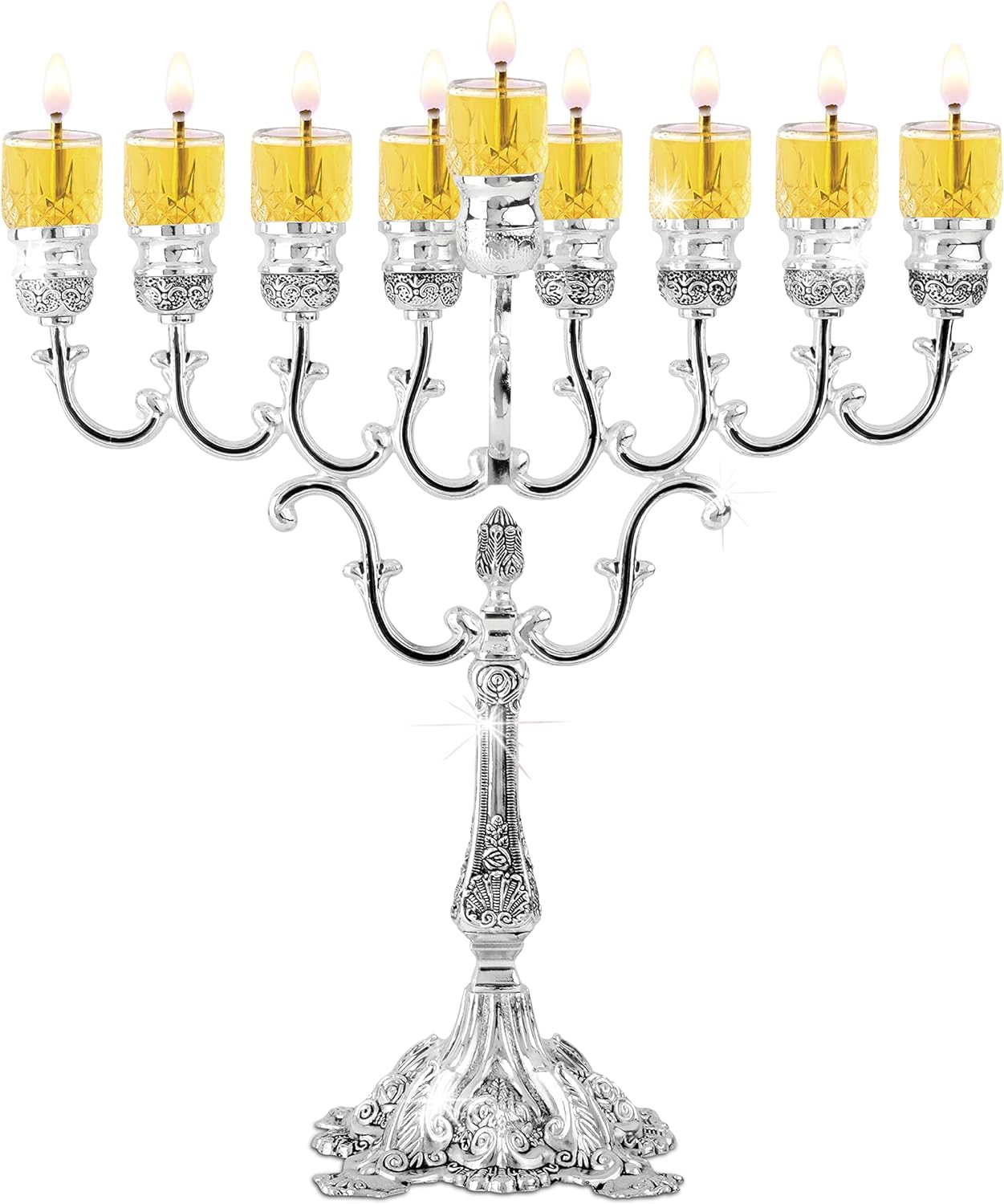 Janukia 9 brazos Oil Menorah para vasos Mod. 30219