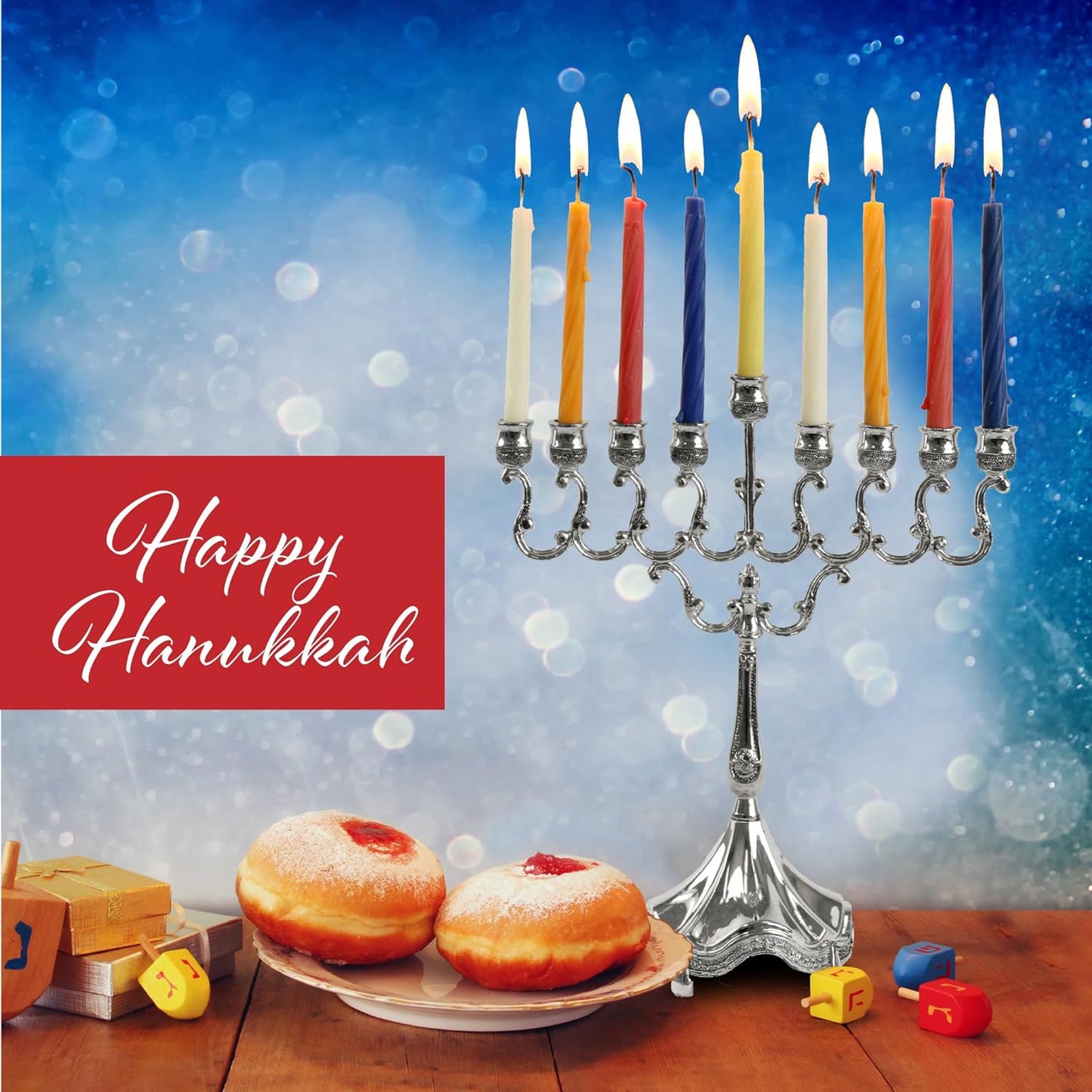 Colored Hanukkah candles 28001