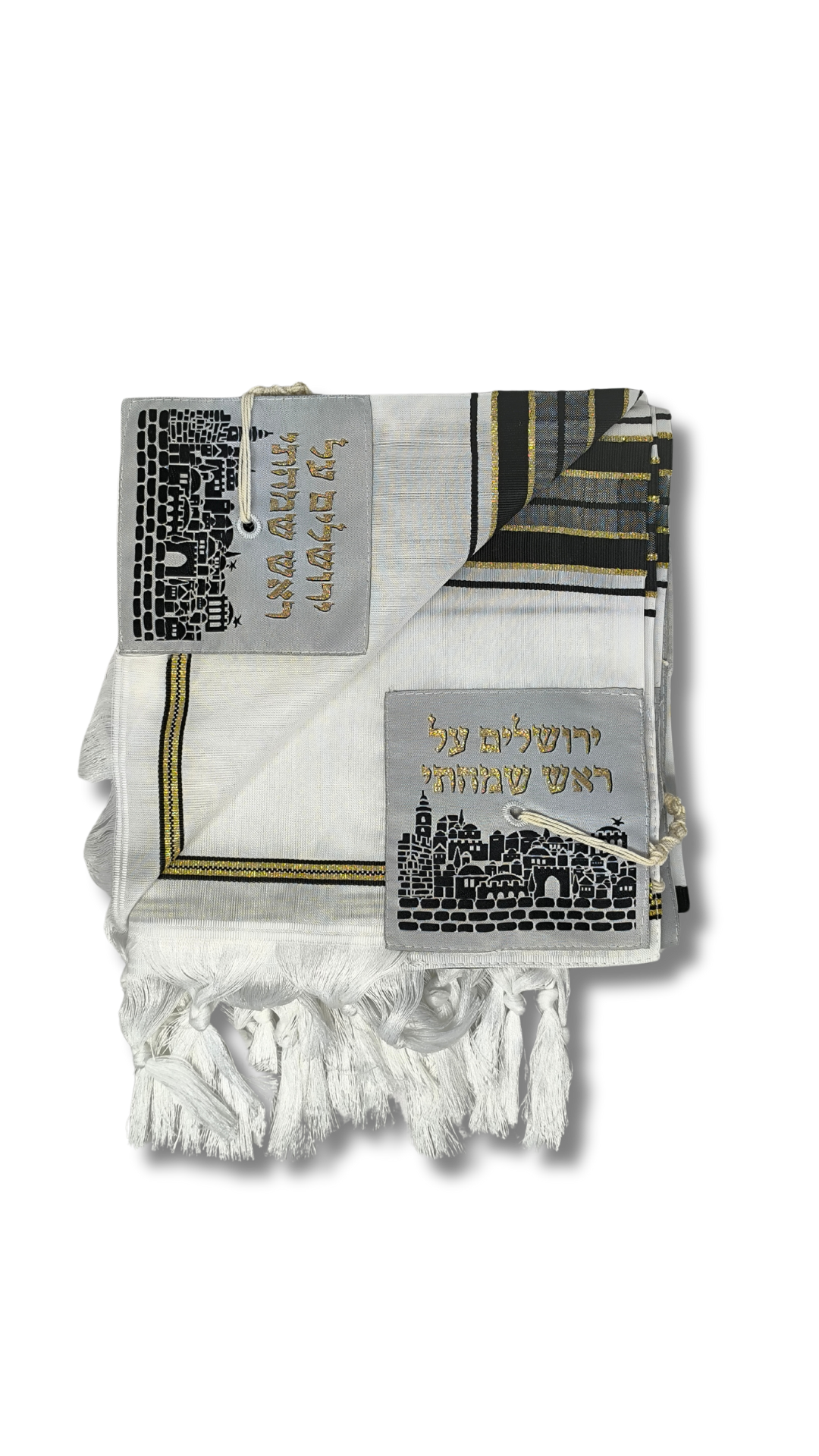 Talit Gadol Akrilan talla 60 negro dorado TY 12326