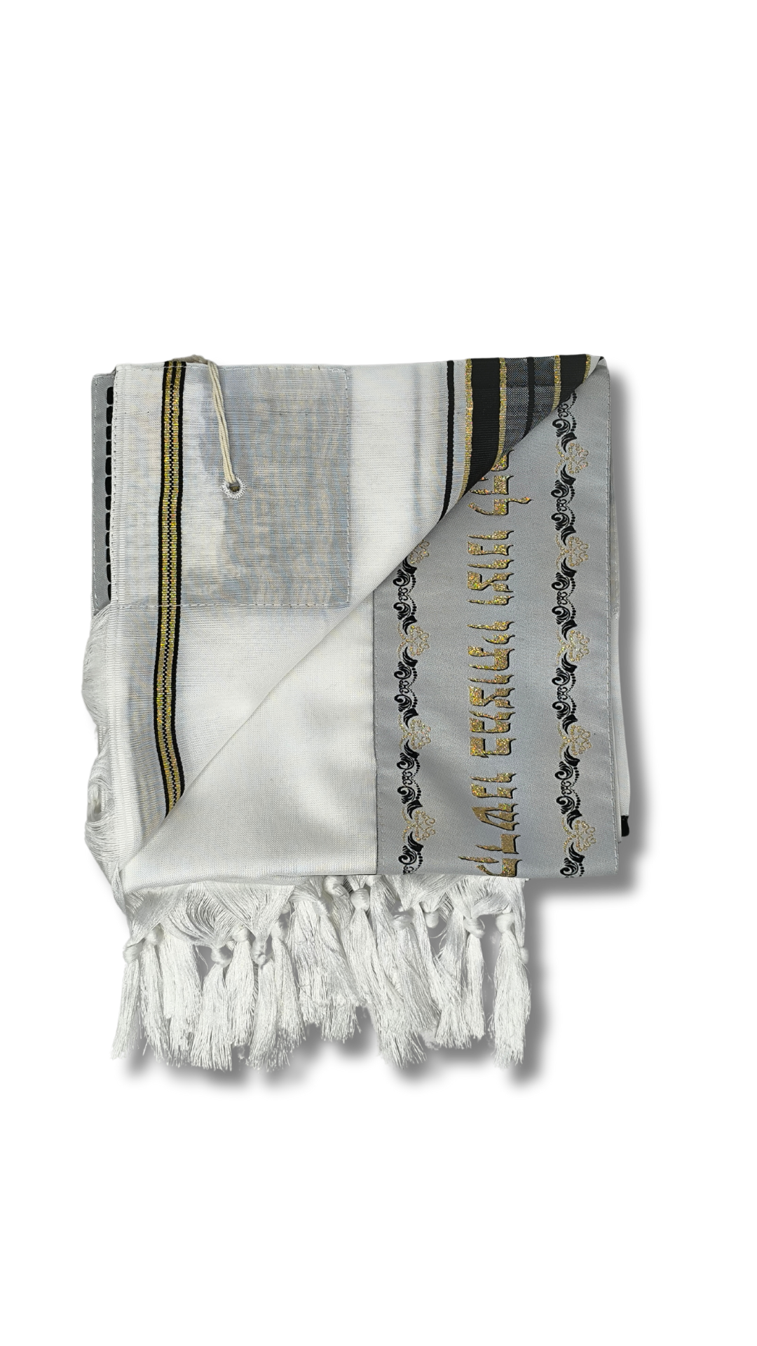 Talit Gadol Akrilan talla 55 negro con dorado TY 12325