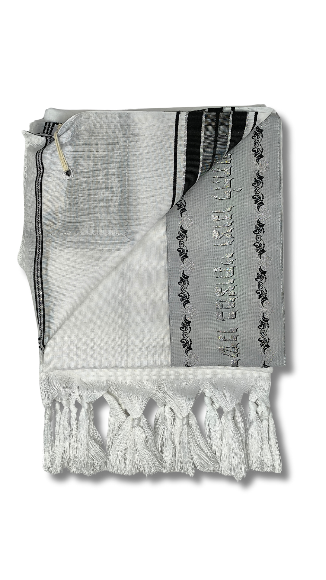 Talit Gadol Akrilan talla 55 negro con plateado TY 12329