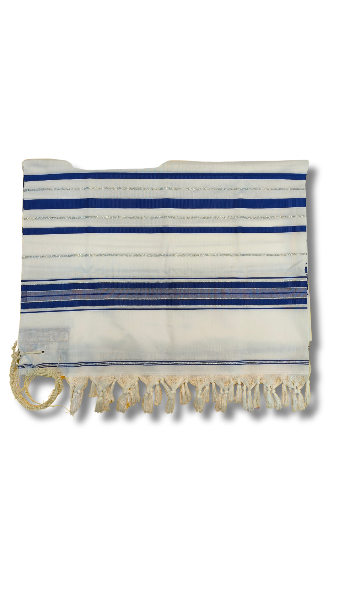 Talit Gadol Akrilan talla 55 azul con plateado TY 12337