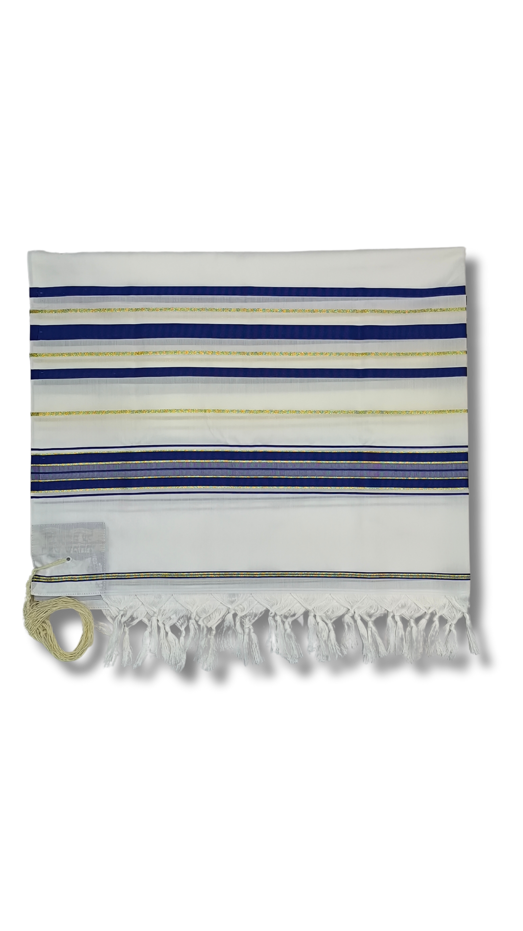 Talit Gadol Akrilan talla 60 azul con dorado TY 12334