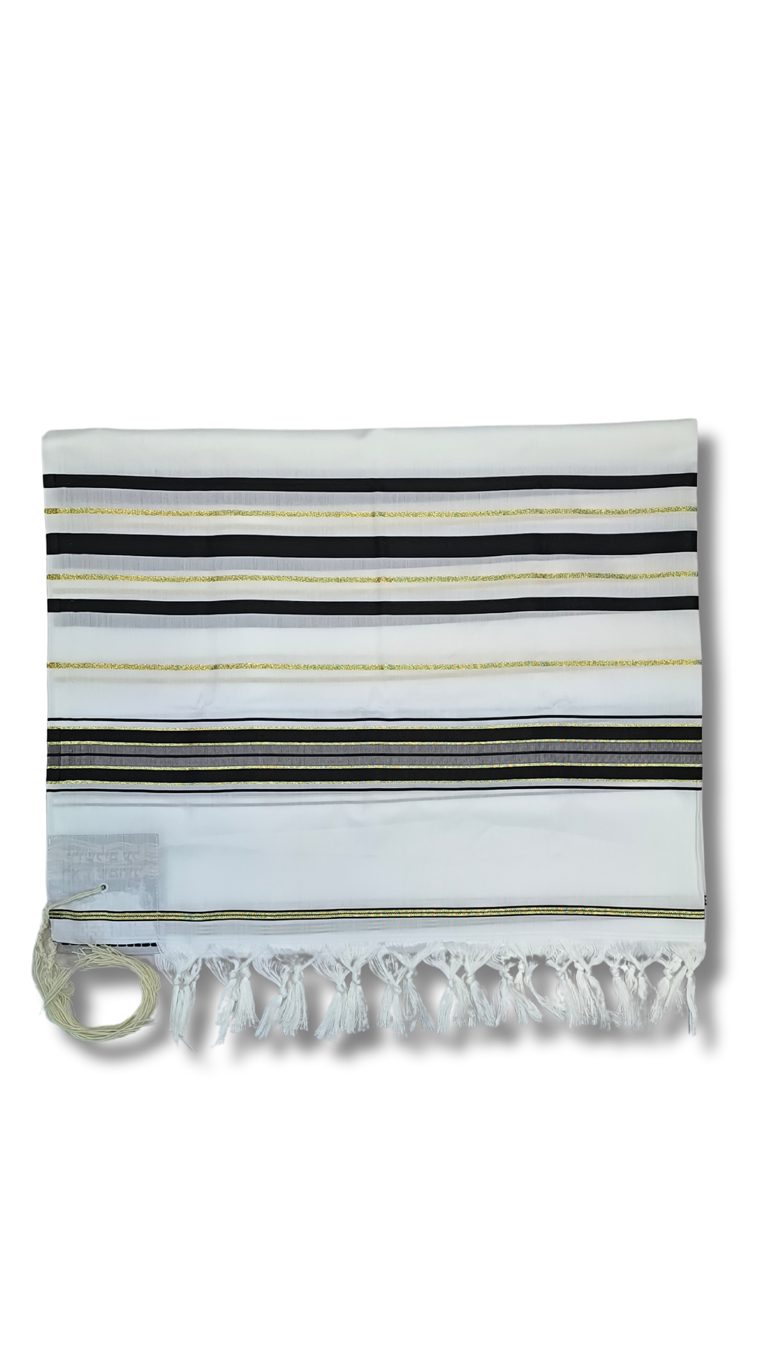 Talit Gadol Akrilan talla 55 negro con dorado TY 12325