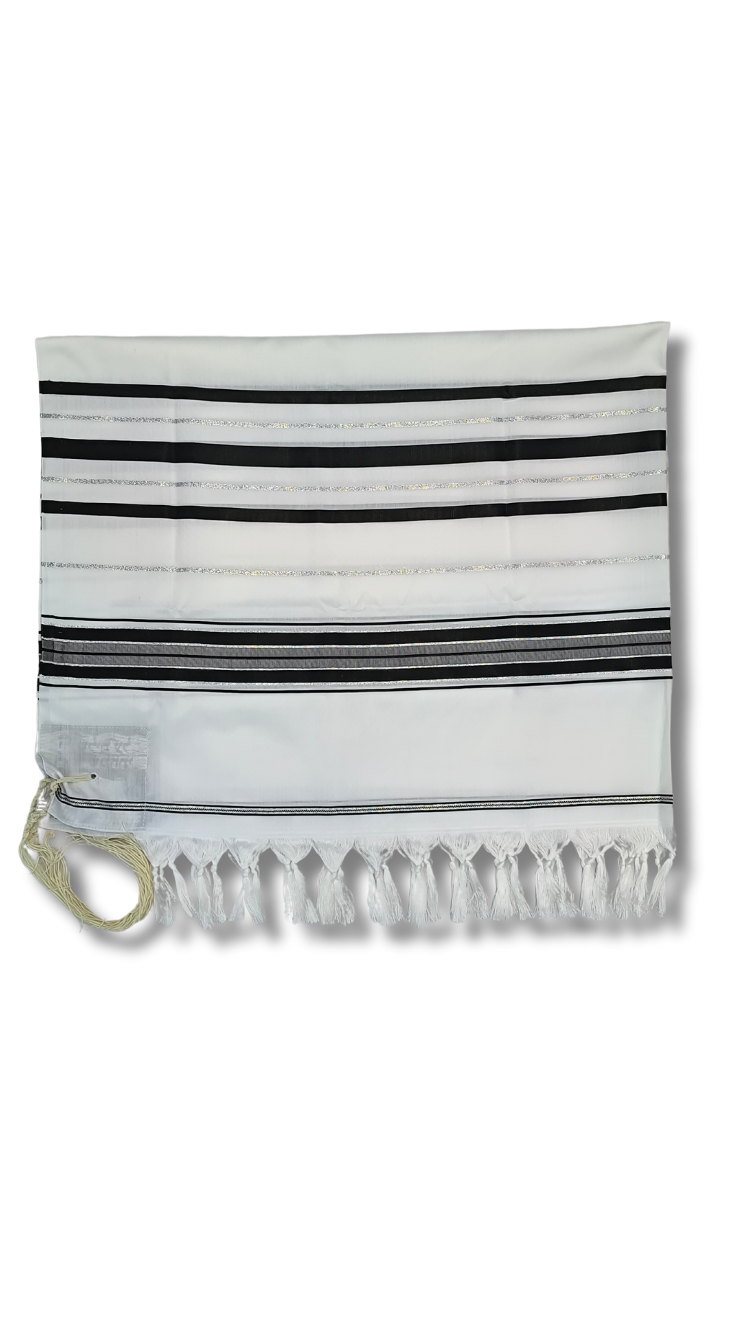 Talit Gadol Akrilan talla 50 negro con plateado TY 12328