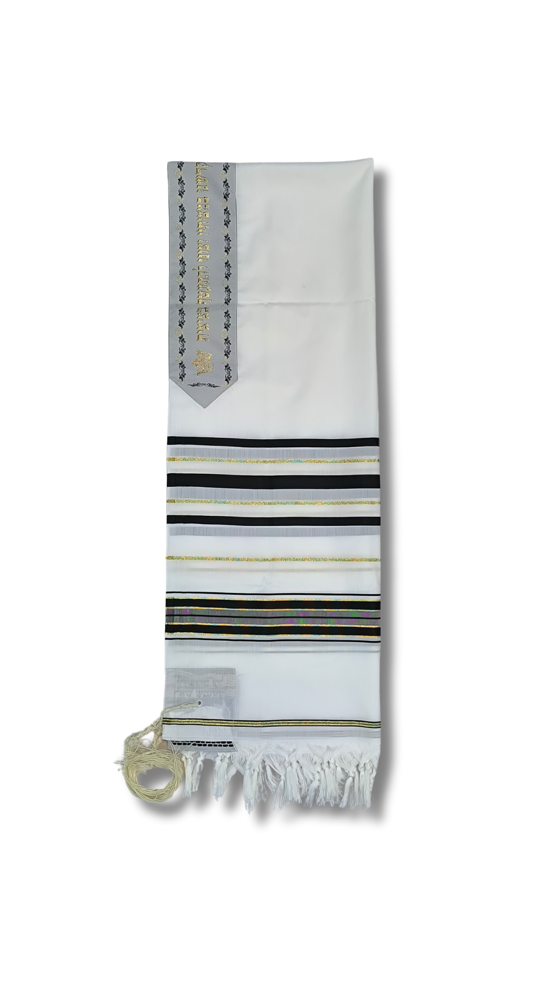 Talit Gadol Akrilan talla 60 negro dorado TY 12326