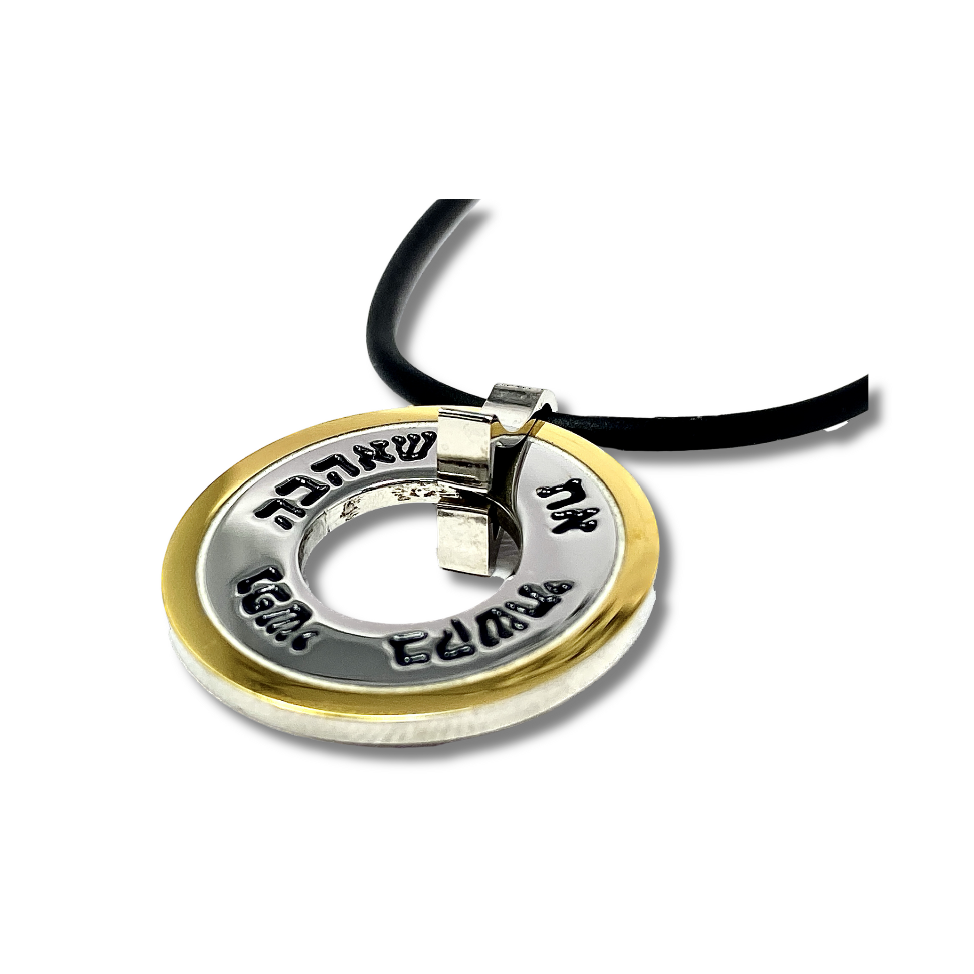 Collar caucho Bikashti redondo chico con dorado 11199