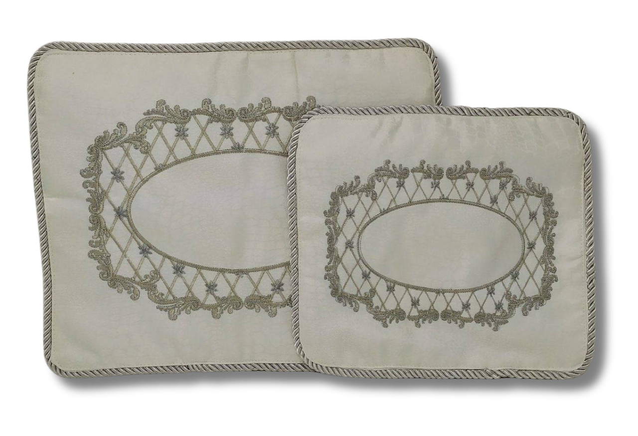 Corach of flowered white fabric