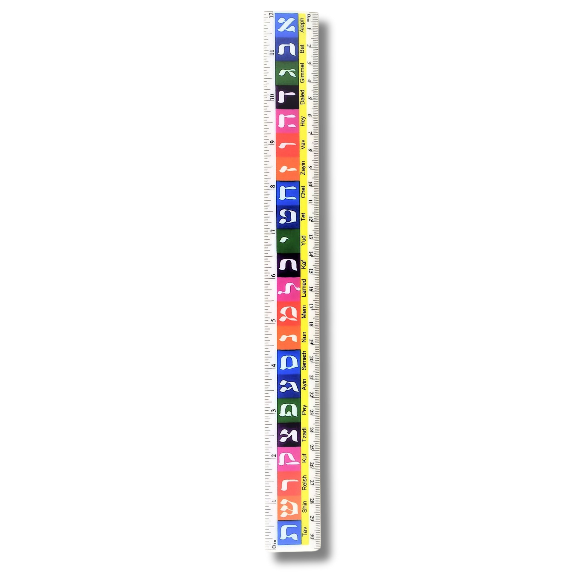 Regla plastica Alef Bet 12cm 07770