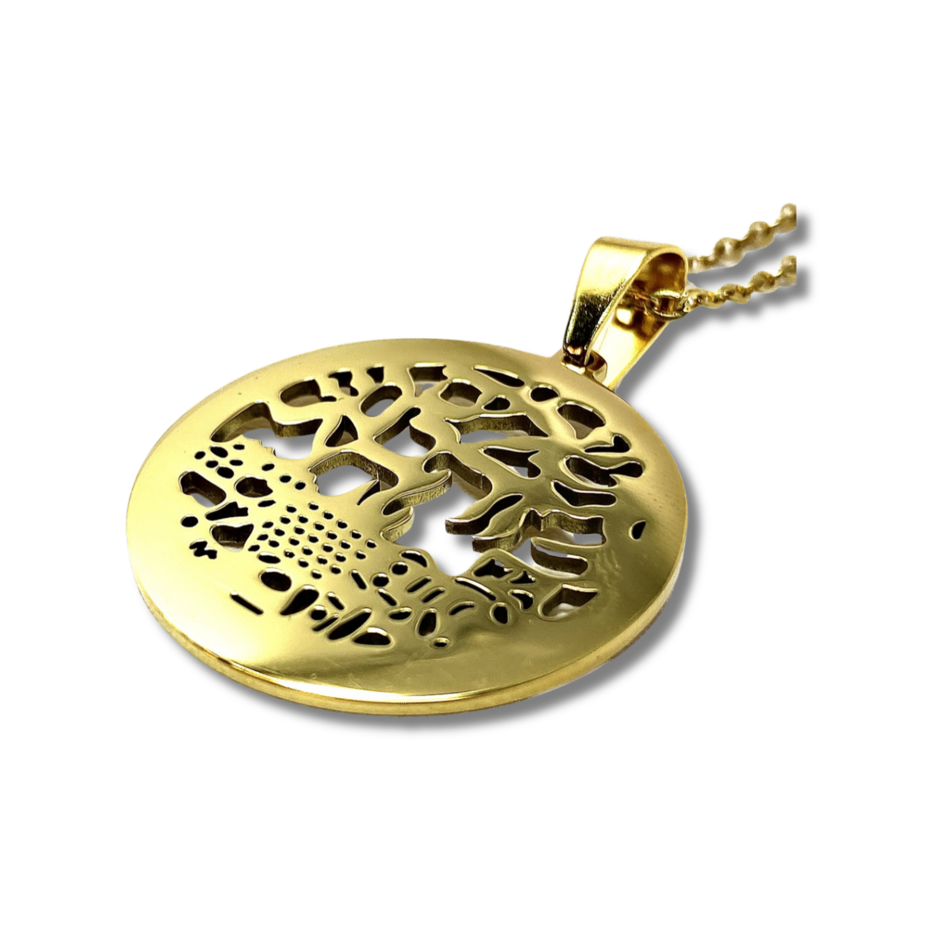 Shalom Mazal necklace with the city of Jerusalem 11180