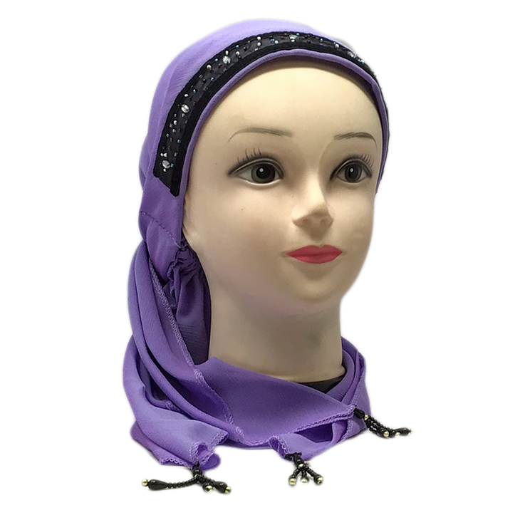 Kisui Rosh long black fantasy ribbon, lilac 10077