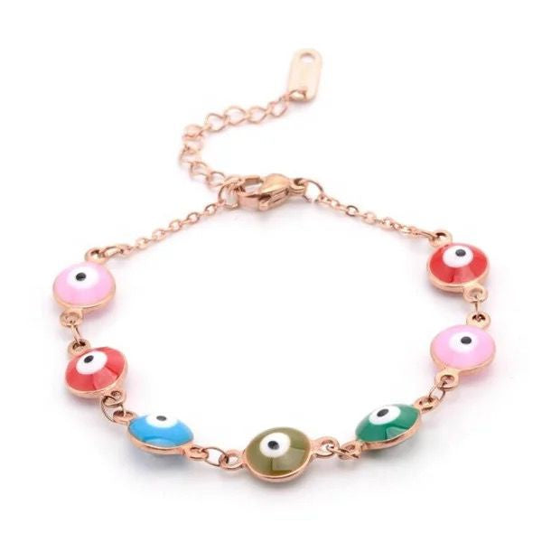 Pulsera de ojos dorada 11152
