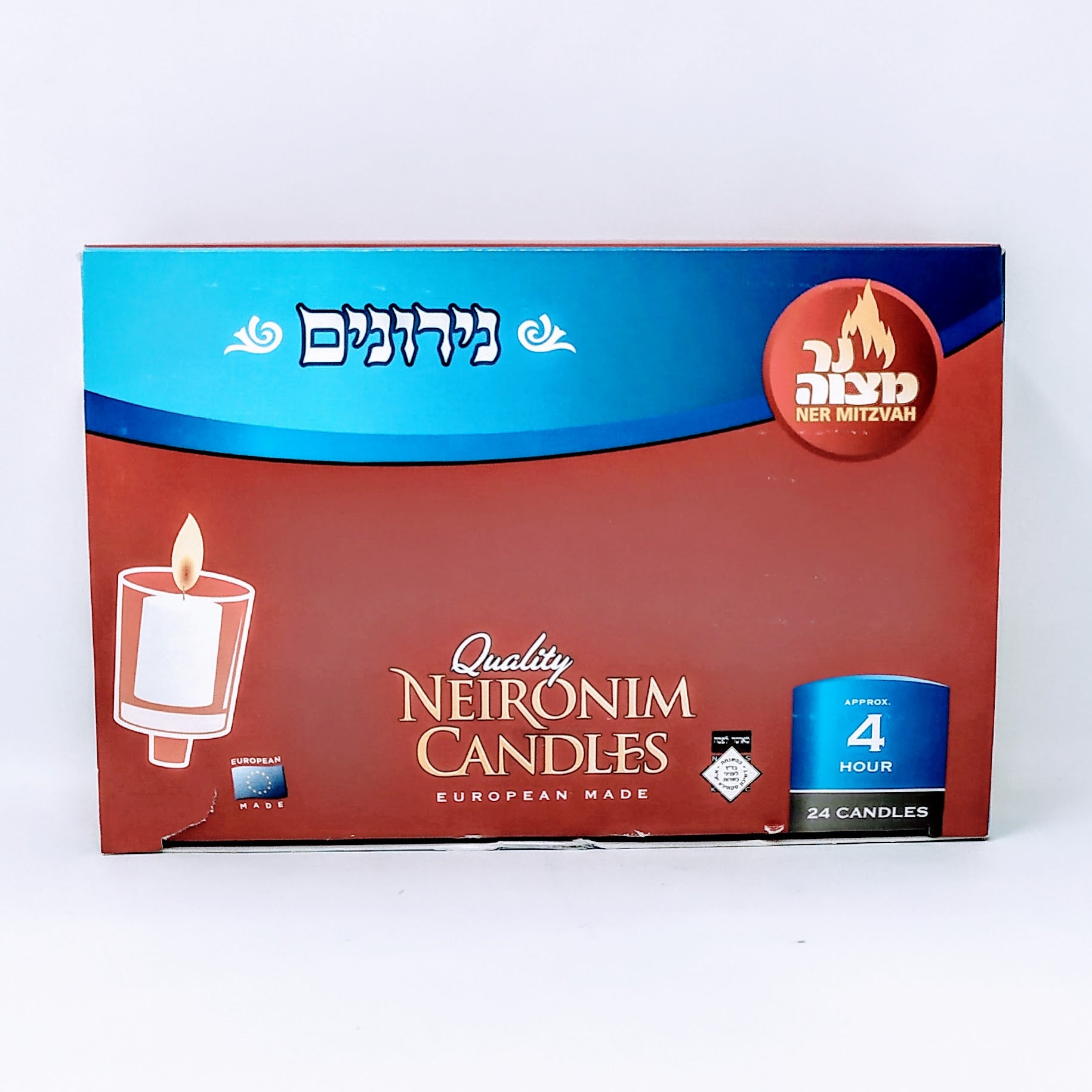 Velas shabat cortas 4 horas caja de 24 piezas 26124 - Libreria Jerusalem Centro