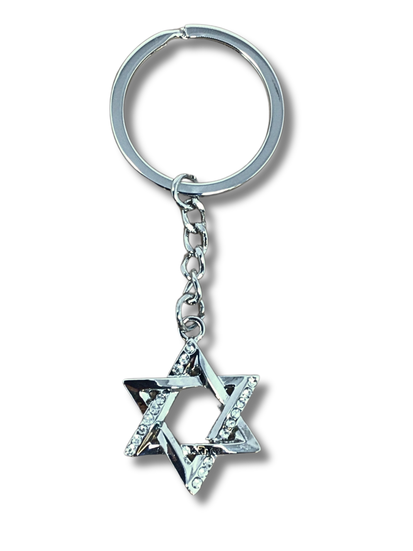 Silver Magen David Keychain 35795