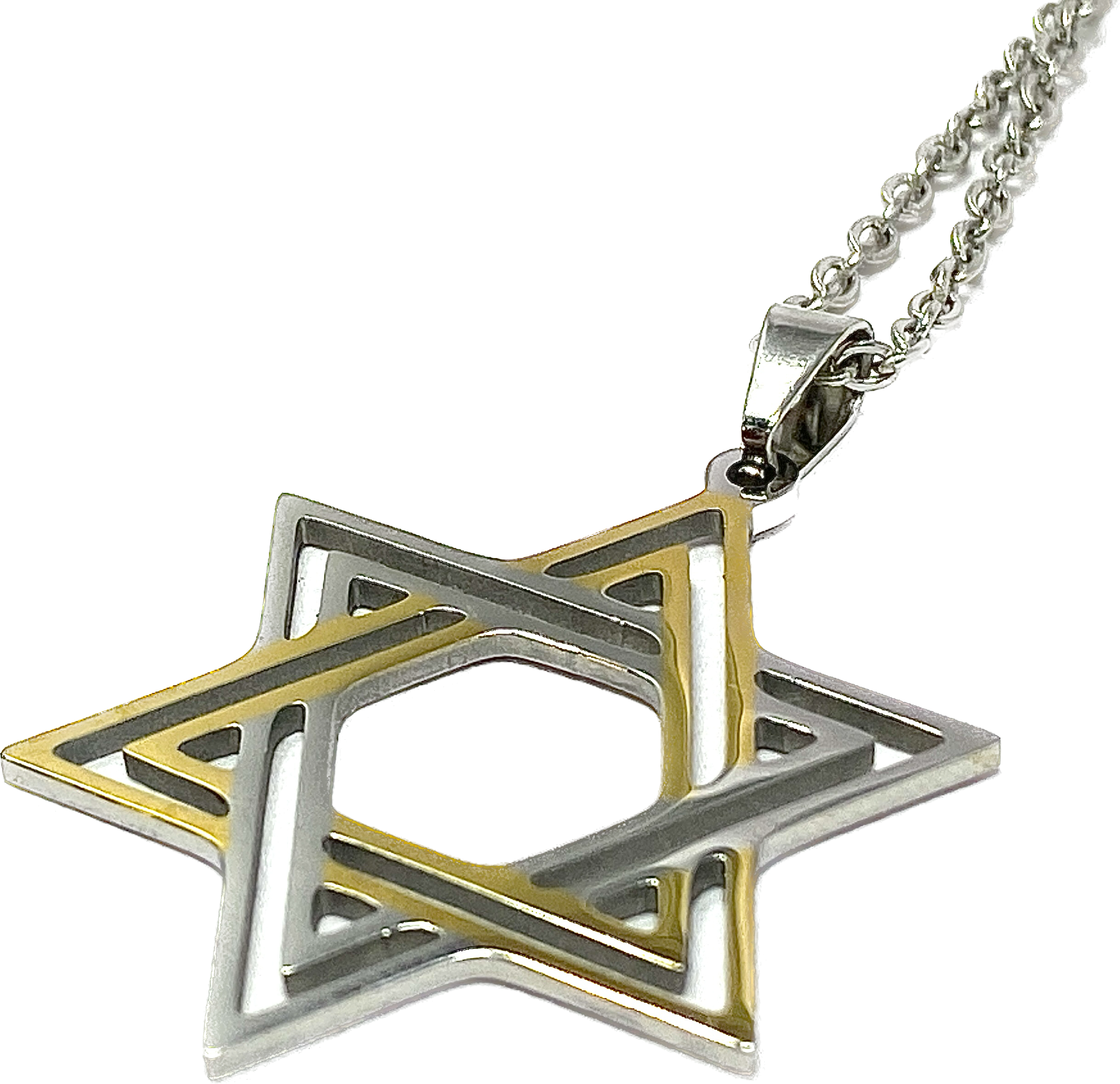 Collar maguen david doble 11183