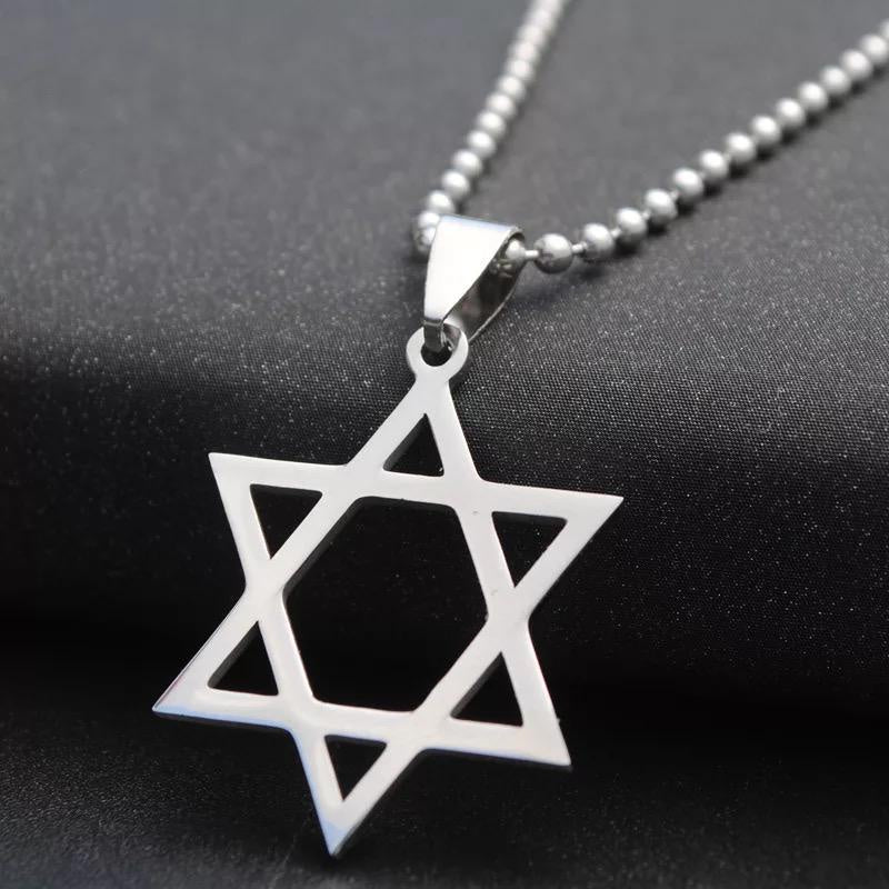 Collar Maguen David acero inoxidable - Libreria Jerusalem Centro