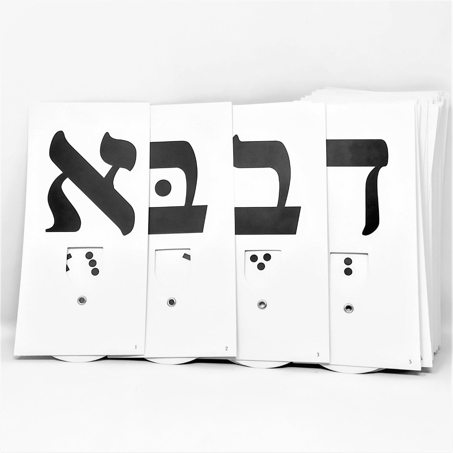 Tarjetas Alef Bet grandes de consonantes y vocales 00331