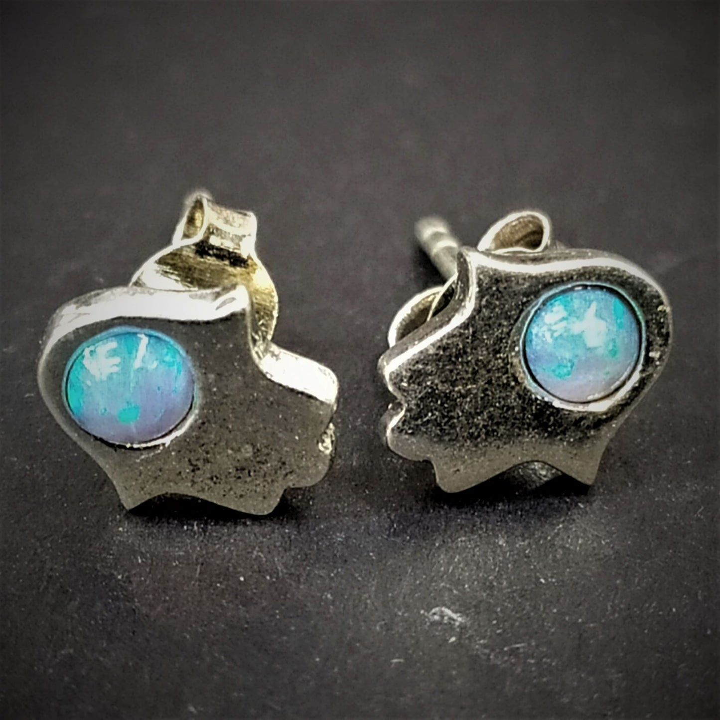 Aretes de plata y opalo Maguen o mano - Libreria Jerusalem Centro