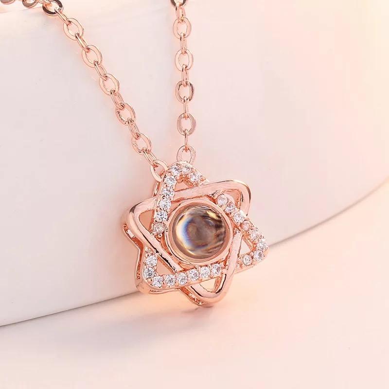 Collar maguen rose con piedra - Libreria Jerusalem Centro