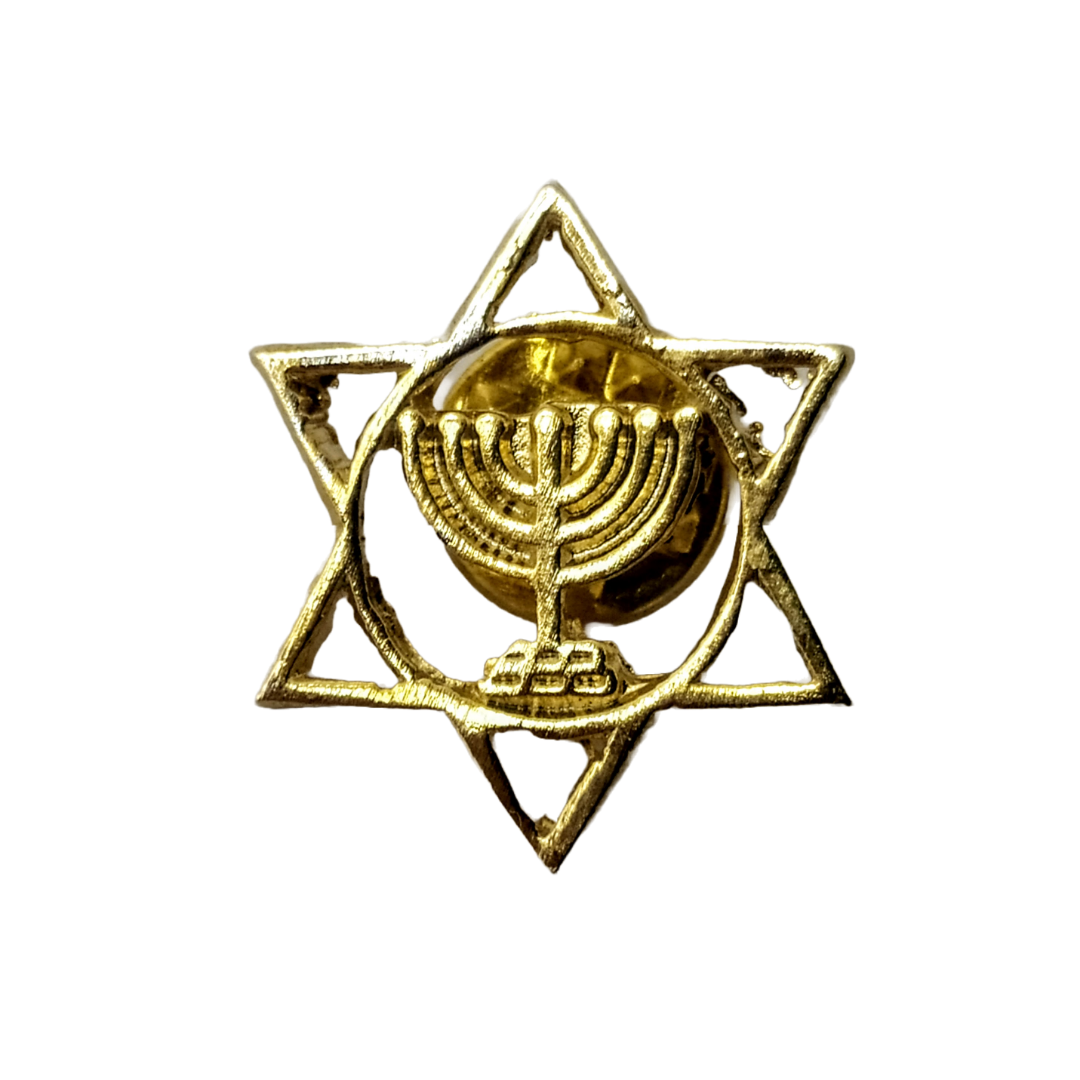 Pin Maguen David & Menora Dorada 11326