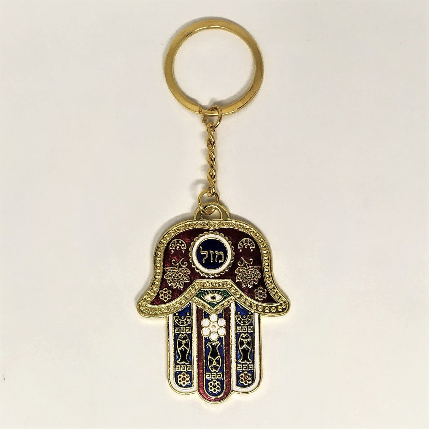 Llavero Hamsa Rojo-Azul grande Tiferet Yerushalaim 96153