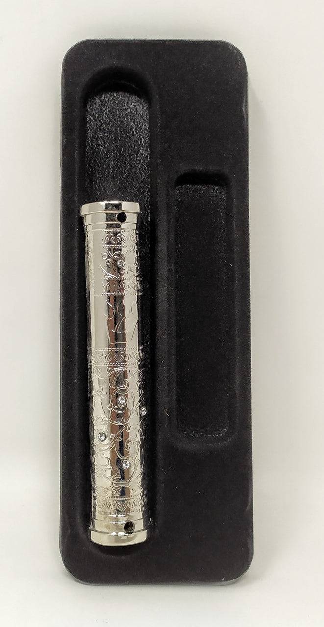 Estuche para mezuza de níquel con filigrana 7 cm 22074 - Libreria Jerusalem Centro