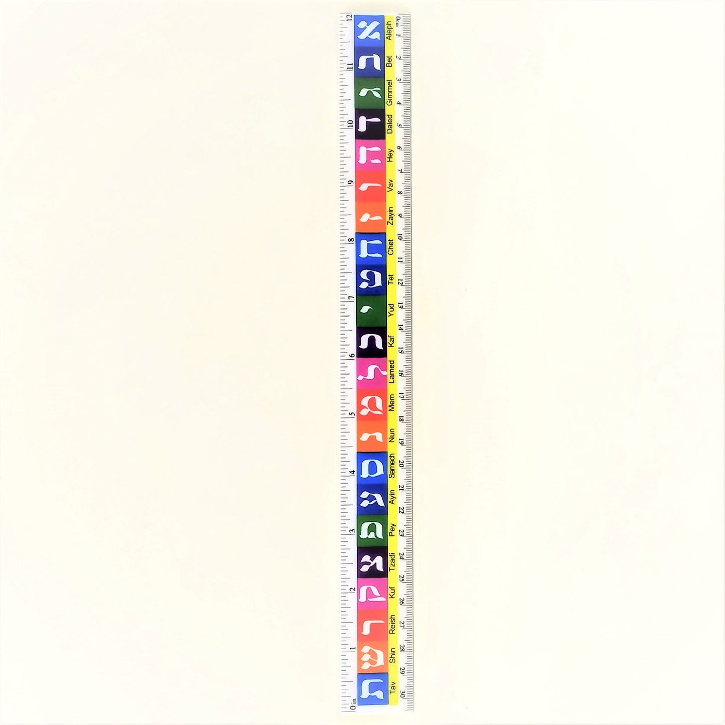 Regla plastica Alef Bet 12cm 07770