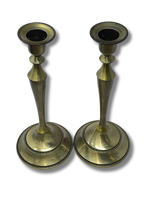 Shabbat candlesticks 24 cm Gilded bronze 003