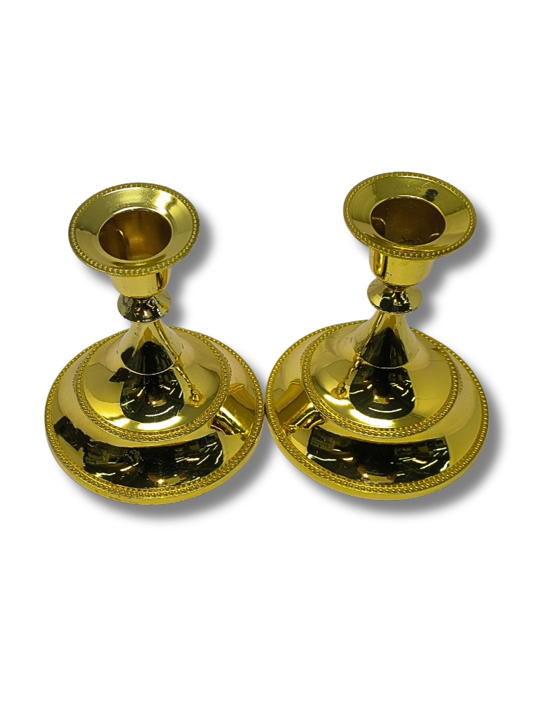 Shabbat Candlesticks 12 cm Gold 004