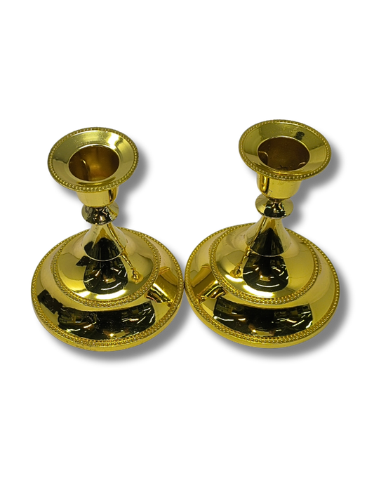 Shabbat Candlesticks 12 cm Gold 004