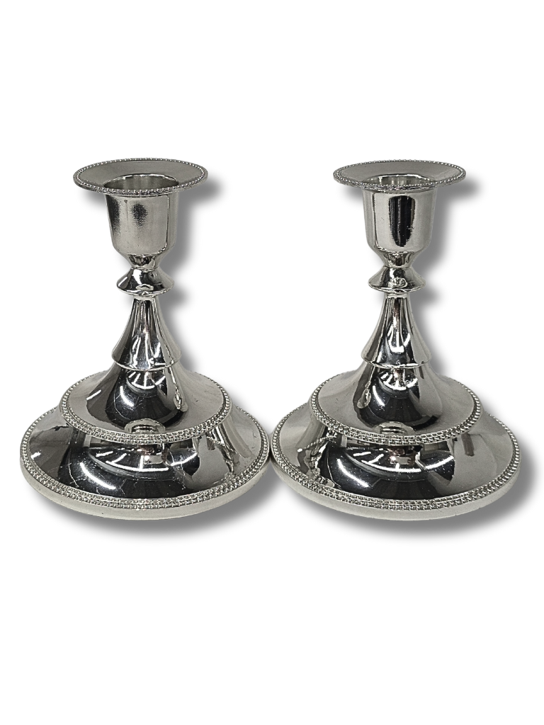 Shabbat Candlesticks 12 cm Silver 005