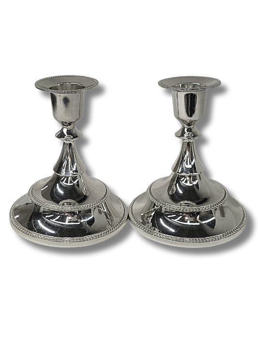 Shabbat Candlesticks 12 cm Silver 005