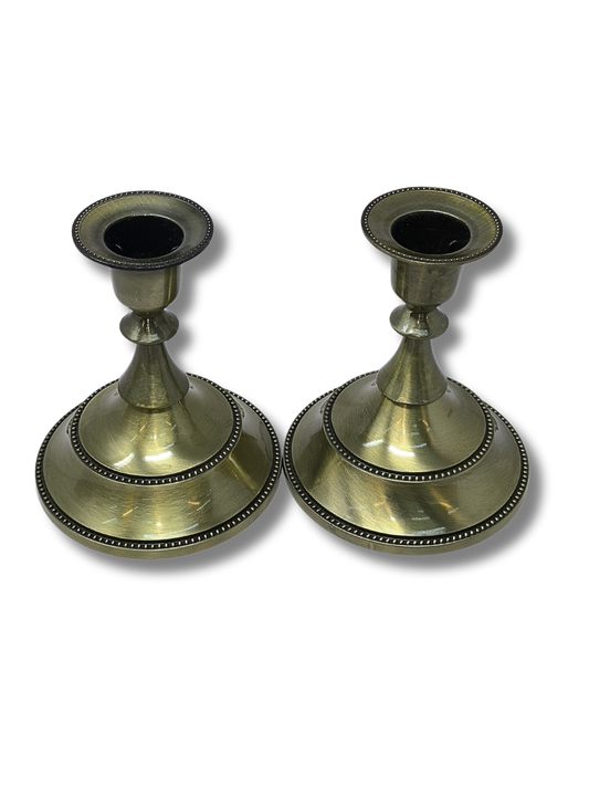 Shabbat Candlesticks 12 cm Golden Bronze 006