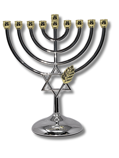 Chanukia 9 arms Tiferet Yerushalaim 18 cm for candles 01490