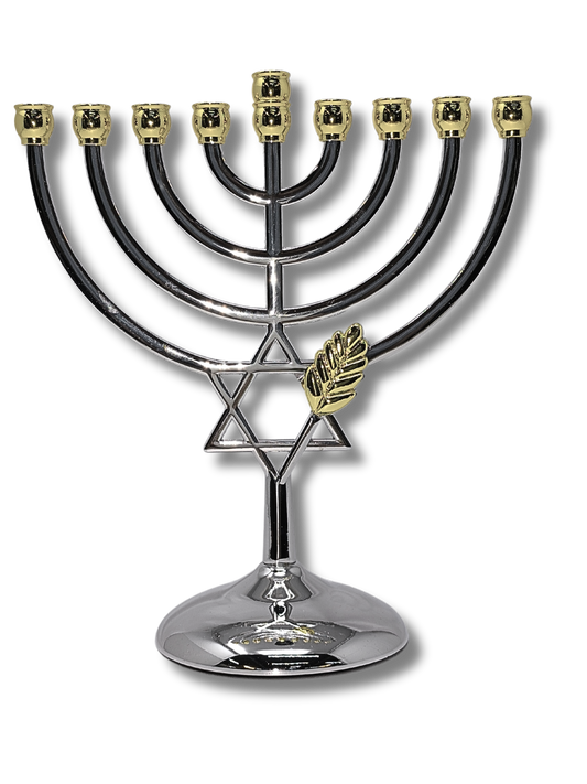 Chanukia 9 arms Tiferet Yerushalaim 18 cm for candles 01490