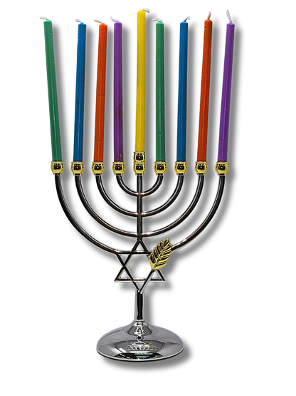 Chanukia 9 arms Tiferet Yerushalaim 18 cm for candles 01490