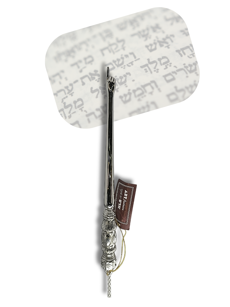 Yad metálico con punta de mano, mango grabado y cadena, modelo 02939 de 25 cm